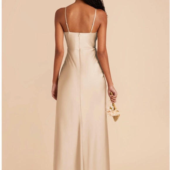 Cindy Matte Satin Dress - Gold Bridesmaids Dress - Picture 2 of 5